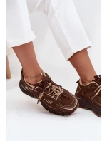 Dámské sportovní tenisky s šněrováním čokoládové model 21710174 - Boto Dámské sportovní tenisky s šněrováním čokoládové model 21710174 - Boto
