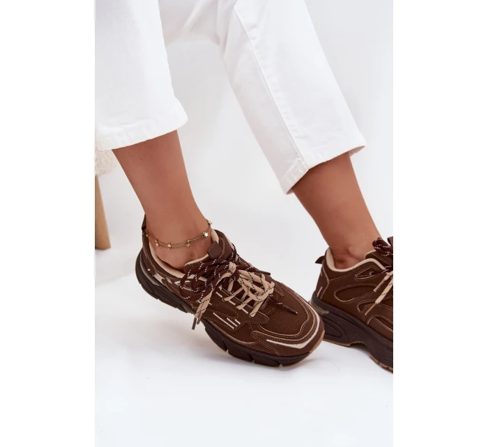 Dámské sportovní tenisky s šněrováním čokoládové model 21710174 - Boto Dámské sportovní tenisky s šněrováním čokoládové model 21710174 - Boto