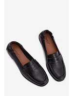 Mokasíny z pravé kůže model 22100821 černé - VINCEZA Mokasíny z pravé kůže model 22100821 černé - VINCEZA