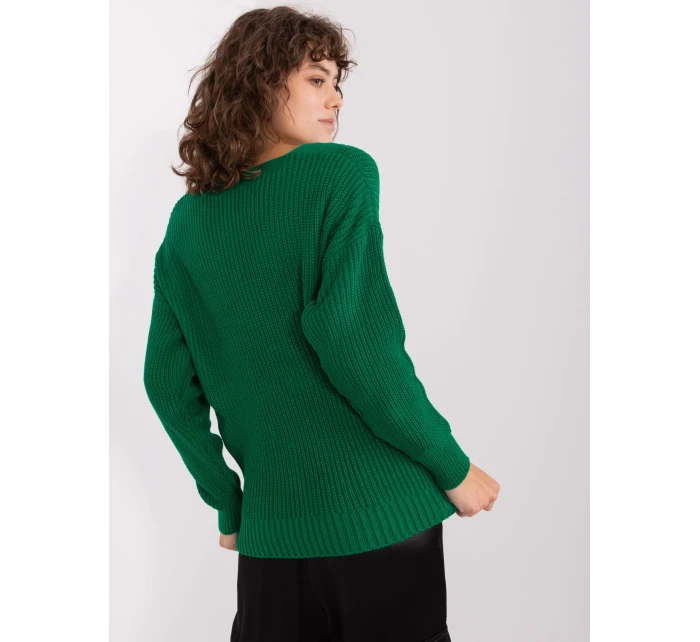 Sweter BA SW model 19014760 ciemny zielony - FPrice Sweter BA SW model 19014760 ciemny zielony - FPrice