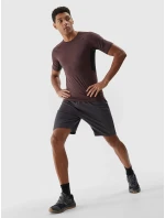 Pánské sportovní rychleschnoucí tričko 4F - hnědé Pánské sportovní rychleschnoucí tričko 4F - hnědé