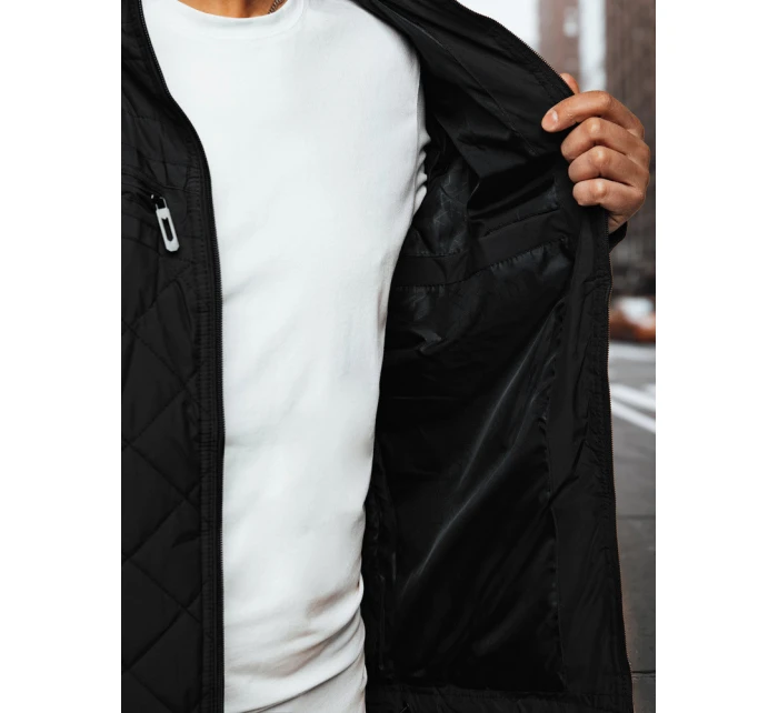 Pánská přechodná bunda s kapucí černá FashionStreet TX4991