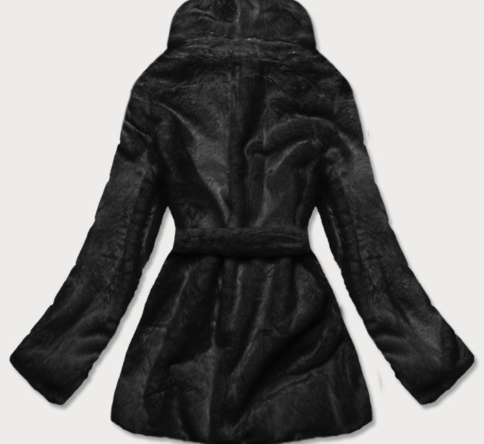 Černá dámská bunda - kožíšek s límcem (GSQ2166)