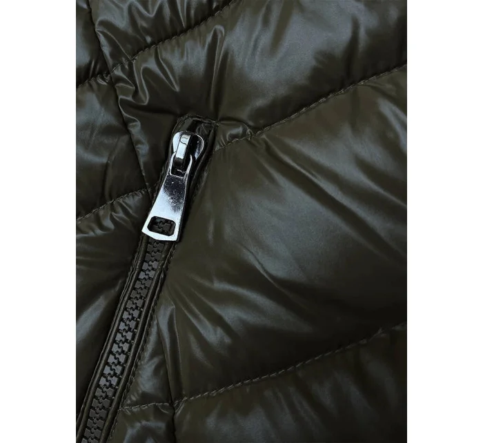 Prošívaná dámská zimní bunda v khaki barvě model 21246603 - MELYA MELODY