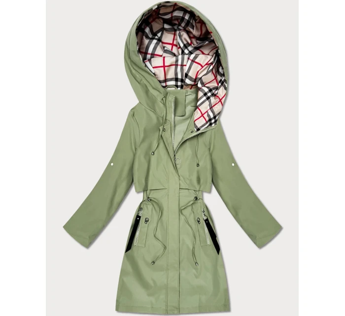 Lekka parka damska na podszewce Goodlookin khaki (KK60407-5#)