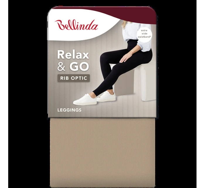 Dámské módní legíny RELAX & GO RIB OPTIC LEGGINGS - BELLINDA - černá