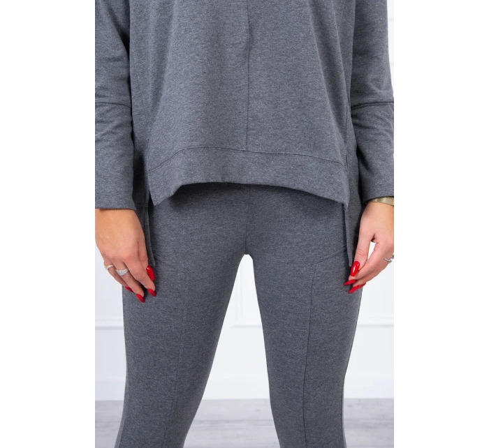 Souprava s oversize halenkou v grafitové barvě