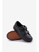 Dětské kožené tenisky na suchý zip BIG STAR model 21594834 Černá - Big Star Shoes Dětské kožené tenisky na suchý zip BIG STAR model 21594834 Černá - Big Star Shoes