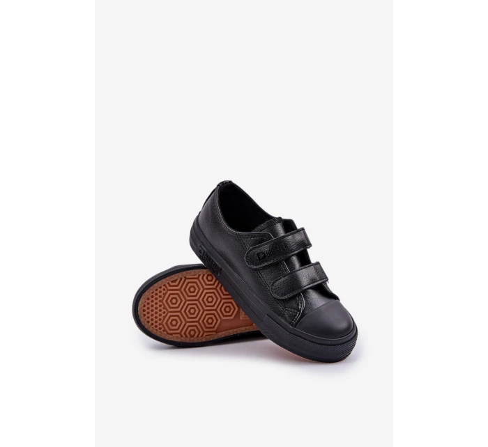Dětské kožené tenisky na suchý zip BIG STAR model 21594834 Černá - Big Star Shoes Dětské kožené tenisky na suchý zip BIG STAR model 21594834 Černá - Big Star Shoes