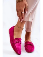 Semišové mokasíny se zdobením Fuchsiové model 21596222 - Boto