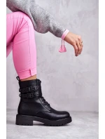 Dámské teplé kožené kozačky černe model 21598122 - Boto