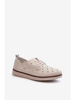 Bílé dámské kožené polobotky model 21655704 - S.Barski