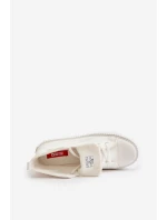Dámské Zateplené Tenisky Z Eko Kůže Big Star OO274788 Bílé Dámské Zateplené Tenisky Z Eko Kůže Big Star OO274788 Bílé