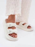 Dámské Pěnové Pantofle Na Platformě Ecru Falowena