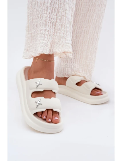 Dámské Pěnové Pantofle Na Platformě Ecru model 21700337 - Boto Dámské Pěnové Pantofle Na Platformě Ecru model 21700337 - Boto