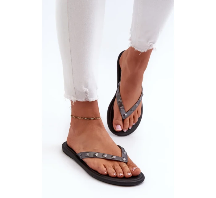 Dámské ploché flexibilní žabky ZAXY šedo-černé Dámské ploché flexibilní žabky ZAXY šedo-černé