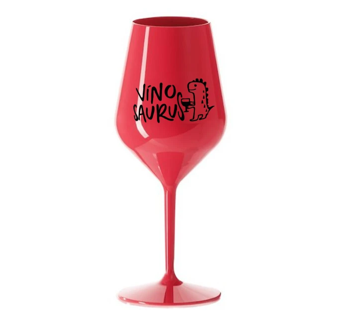 VÍNOSAURUS - červená nerozbitná sklenice na víno 470 ml