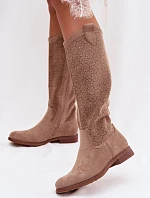 Dámské kozačky HY61-8022 béžové - S.Barski