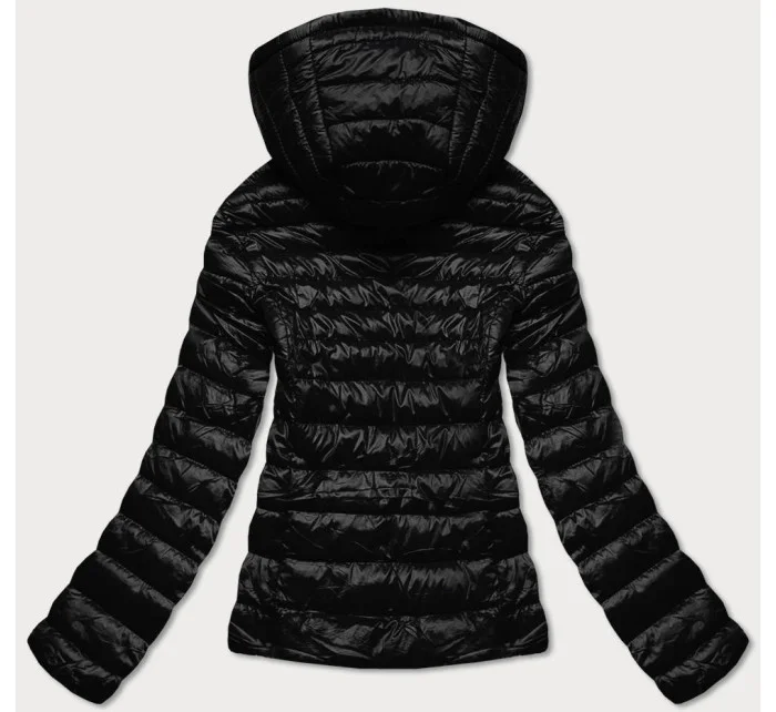 Černá dvouvrstvá dámská prošívaná bunda (B9775-1)