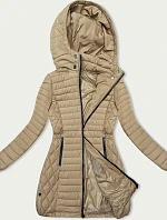 Dámská přechodná bunda s kapucí písková (2M-017)