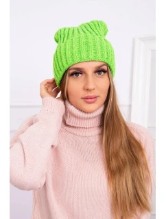 Čepice Magda s ohrnutím K293 zelená neonová