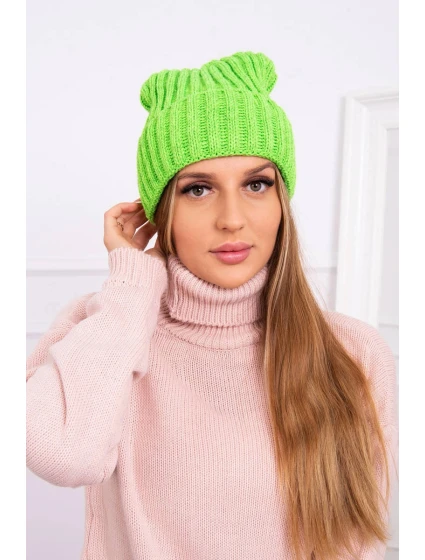 Čepice Magda s ohrnutím K293 zelená neonová Čepice Magda s ohrnutím K293 zelená neonová