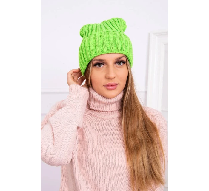 Čepice Magda s ohrnutím K293 zelená neonová Čepice Magda s ohrnutím K293 zelená neonová