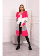 Pruhovaný svetr malinová + růžová Pruhovaný svetr malinová + růžová