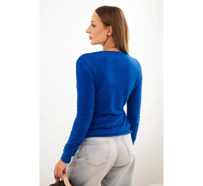 Dámský svetr z alpaky s kulatým výstřihem model 21317081 - K-Fashion Dámský svetr z alpaky s kulatým výstřihem model 21317081 - K-Fashion