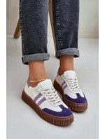 Zazoo N1068 Kožené Nízké Sneakersy Dámské Na Platformě Bílé Zazoo N1068 Kožené Nízké Sneakersy Dámské Na Platformě Bílé