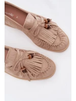Dámské mokasíny s třásněmi a korálky Béžové Teressa Dámské mokasíny s třásněmi a korálky Béžové Teressa