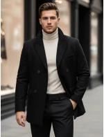 Pánský černý kabát model 21963884 - Dstreet