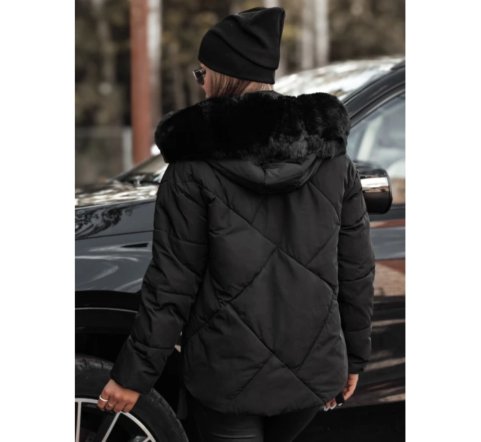 MODIVA prošívaná dámská zimní bunda s kapucí černá FashionStreet TY4726