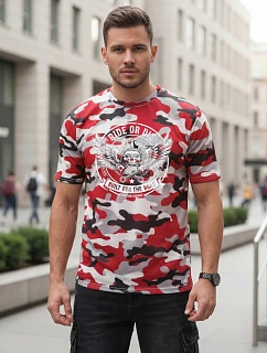Tshirt męski moro z nadrukiem  model 22217630 - FashionStreet