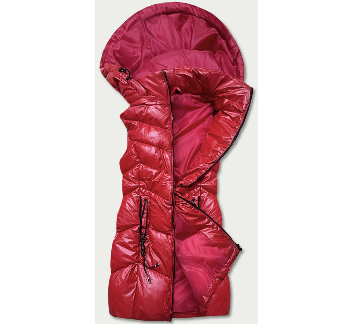 Lesklá červená vesta s kapucí model 17552918 - S'WEST