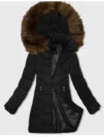 Černobéžová dámská bunda s kapucí model 21439603 - J.STYLE