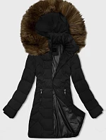 Dámská bunda s kapucí J Style černo-béžová (16M9121-392B)