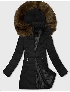 Černobéžová dámská bunda s kapucí model 21439603 - J.STYLE