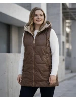 Cienki bezrękawnik z kontrastowym wykończeniem Goodlookin czekoladowy (B8585-14)