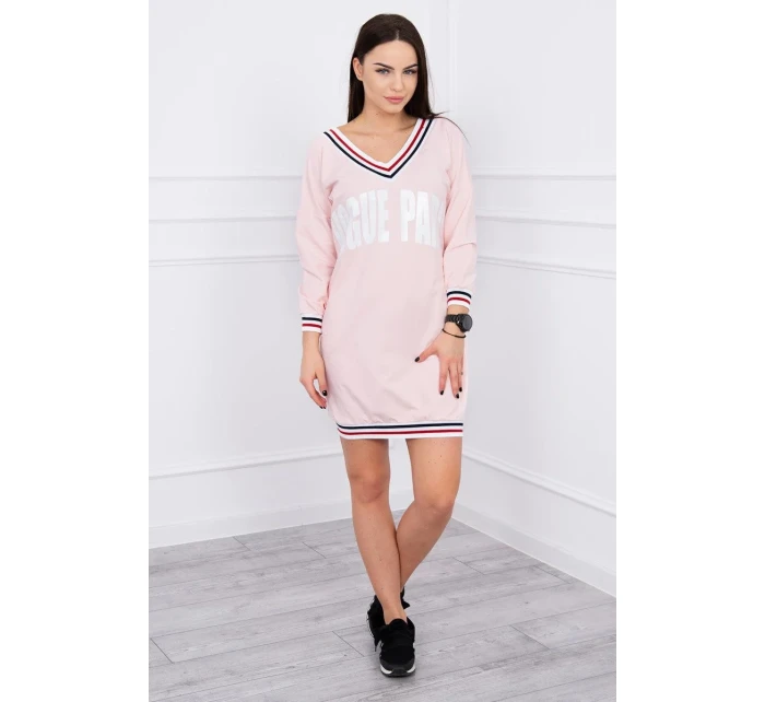 Šaty s výstřihem Paris powder pink Šaty s výstřihem Paris powder pink