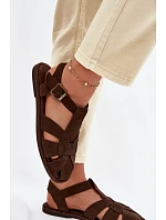 Dámské Sandály Ploché z Semiše Big Star Čokoládové model 22064182 - Big Star Shoes Dámské Sandály Ploché z Semiše Big Star Čokoládové model 22064182 - Big Star Shoes