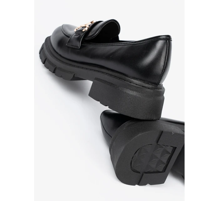 Krásné dámské černé mokasíny platforma Krásné dámské černé mokasíny platforma