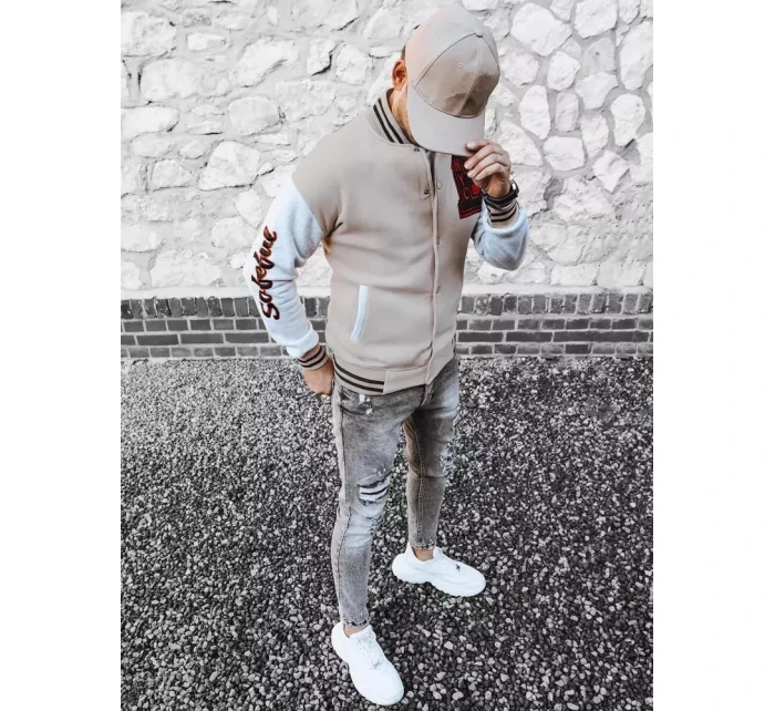 Pánská mikina na zip v barvě ecru Dstreet model 21966747 - FashionStreet