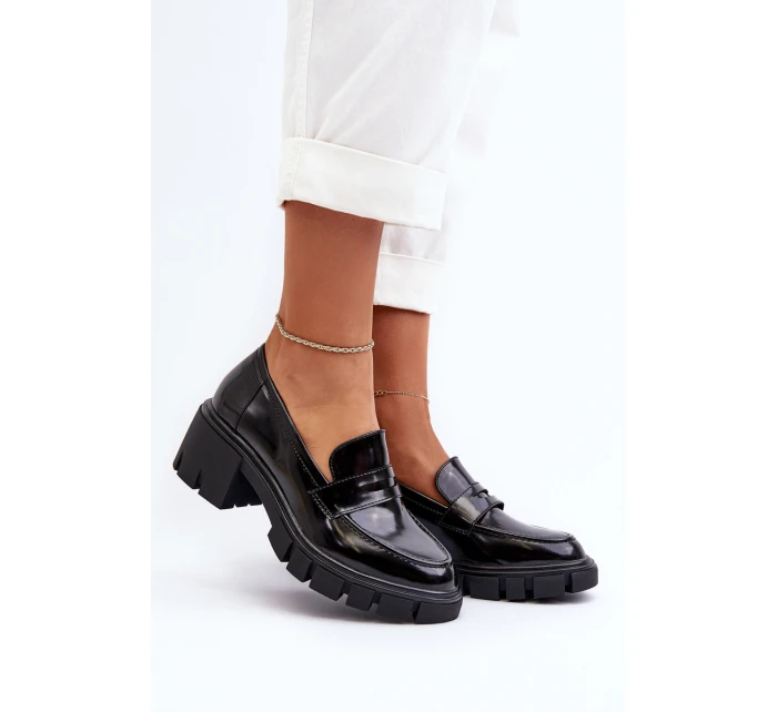Dámské mokasíny na masivním podpatku Big Star model 21653905 Černé - Big Star Shoes