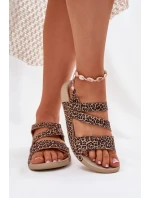 Dámské Kožené Sandály model 21698634 Leopard - Zazoo