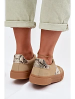 Dámské tenisky s kůží Big Star Béžové model 22042750 - Big Star Shoes