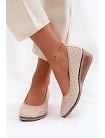 Dámské polobotky na platformě model 22067188 světle béžové - VINCEZA