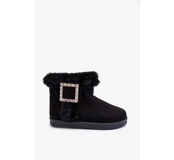 Zateplené sněhule s přezkou, Black Dulca