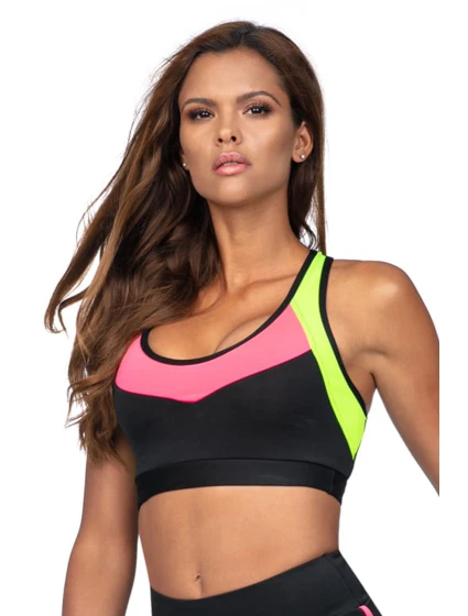 Dámská sportovní podprsenka TOP Reviver model 22011569 Černá mix - Lorin Dámská sportovní podprsenka TOP Reviver model 22011569 Černá mix - Lorin