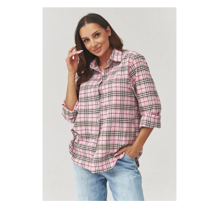 Košile s dlouhým rukávem  model 223233 Makadamia